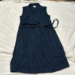 Sleeveless belted button down dress